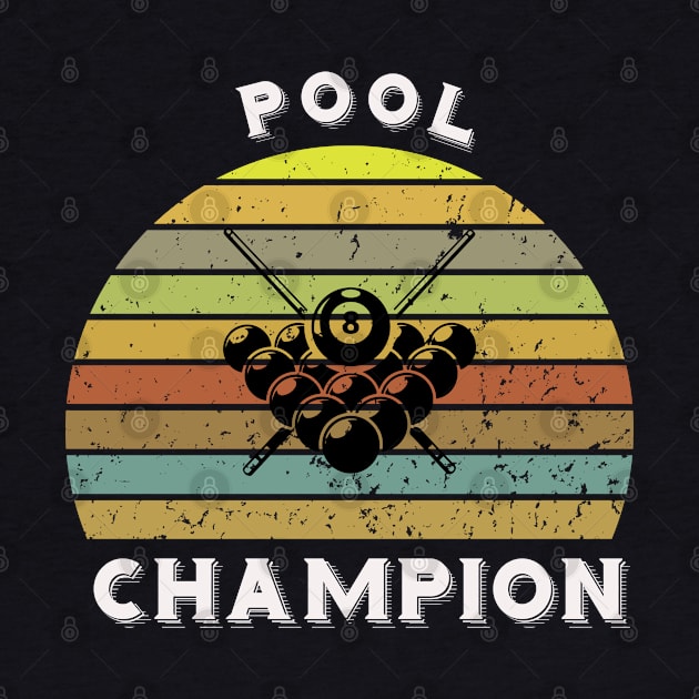 Pool champion - retro sunset billiards by BB Funny Store